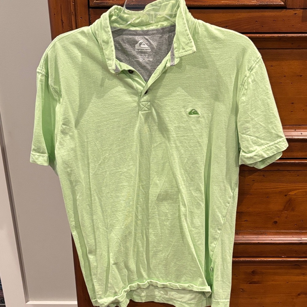 Quiksilver Men's Light Green Polo Shirt